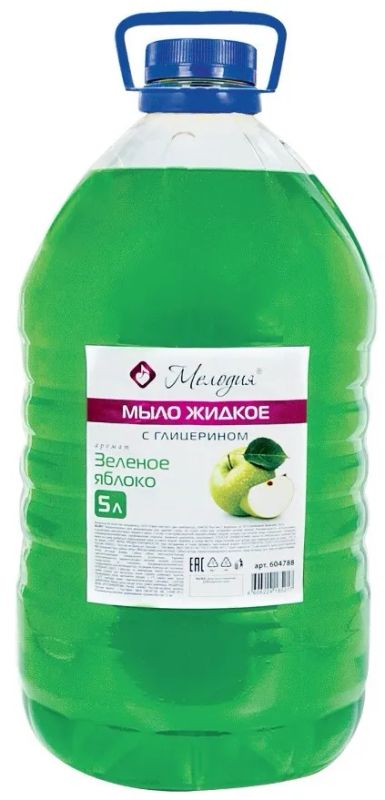 Лот: 25091463. Фото: 1. Мыло жидкое 5л. Мелодия "Зеленое... Бытовая химия