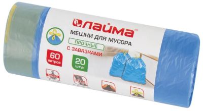Лот: 24948077. Фото: 1. Мешки для мусора 60л. 20шт. "Лайма... Пакеты, мешки