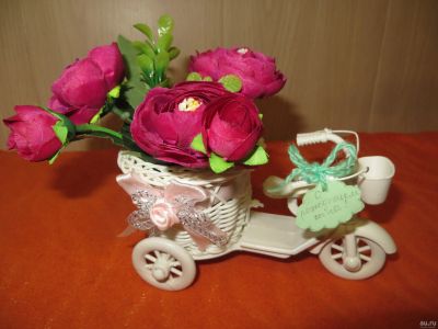 Лот: 13055076. Фото: 1. Велосипед кашпо цветы. Вазы