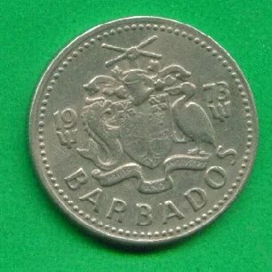 Лот: 8884648. Фото: 1. Барбадос 25 центов 1973 (х99). Америка