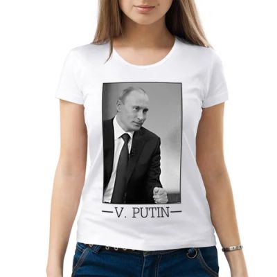 Лот: 6995871. Фото: 1. Женская футболка хлопок "Путин... Футболки, топы и майки