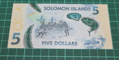 Лот: 14007216. Фото: 1. Соломоновы острова 5 долларов... Австралия и Океания