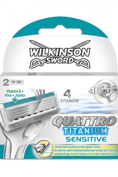 Лот: 4939337. Фото: 1. Wilkinson Quattro Titanium Sensitive... Бритвенные станки и лезвия