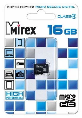 Лот: 9988272. Фото: 1. 16GB Карта памяти MicroSDHC MIREX... Карты памяти