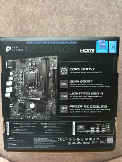 Лот: 25079463. Фото: 1. Msi h510m pro-e. Материнские платы