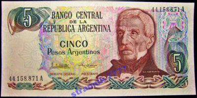 Лот: 4920303. Фото: 1. 5 песо Аргентина UNC 1983. Америка