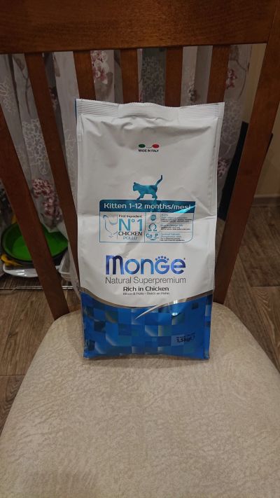 Лот: 15241703. Фото: 1. Корм для кошек до года Monge 1... Корма