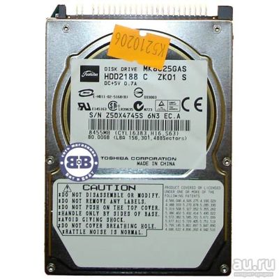 Лот: 13369268. Фото: 1. Hdd IDE 2.5 Жесткий диск 80Gb... Жёсткие диски (HDD)