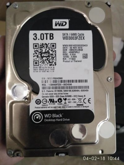 Лот: 10986102. Фото: 1. WD3003FZEX Black на 3Tb в отличном... Жёсткие диски (HDD)