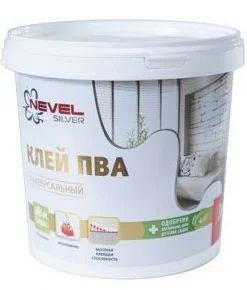 Лот: 17498055. Фото: 1. Клей ПВА Nevel Silver 1,0кг универсальный. Клеи, герметики, пена монтажная, клейкие ленты
