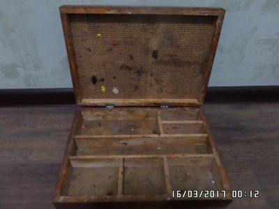 Лот: 9266575. Фото: 1. деревянный ящик для красок. Корзины, контейнеры