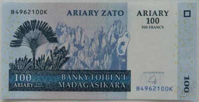 Лот: 5562038. Фото: 1. Мадагаскар 100 ариари 500 франков... Африка