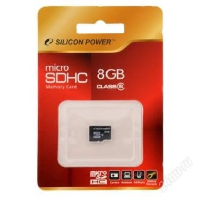 Лот: 2613611. Фото: 1. 8 Gb microSD Silicon Power высокоскоростная... Карты памяти