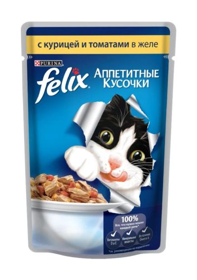 Лот: 5328413. Фото: 1. Корм Felix Аппетитные кусочки... Корма