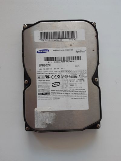 Лот: 14028875. Фото: 1. Жесткий диск 3.5 Samsung SP0802... Жёсткие диски (HDD)