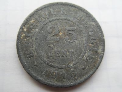Лот: 9162287. Фото: 1. Бельгия 25 сантимов 1916. Европа