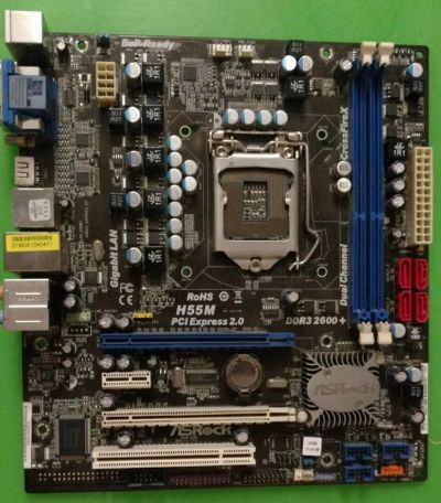 Лот: 10812243. Фото: 1. Материнская плата AsRock H55M. Материнские платы