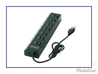 Лот: 2940912. Фото: 1. USB-хаб черный (концентратор... USB хабы