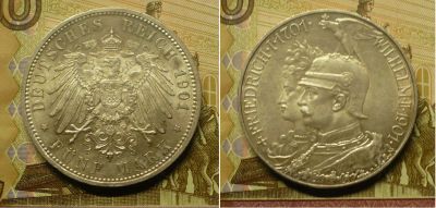 Лот: 18796573. Фото: 1. Пруссия 5 марок 1901 г. Германия и Австрия