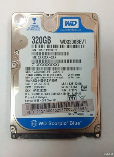 Лот: 15900321. Фото: 1. Жесткий диск WD3200BEVT-24A23T0... Жёсткие диски (HDD)