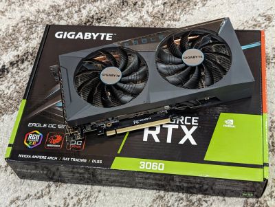 Лот: 21381170. Фото: 1. Видеокарта Gigabyte RTX 3060 Eagle... Видеокарты