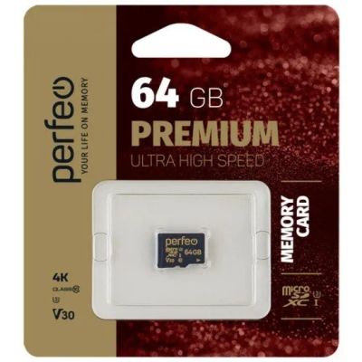 Лот: 24948794. Фото: 1. Карта памяти MicroSDXC 64Gb Perfeo... Карты памяти