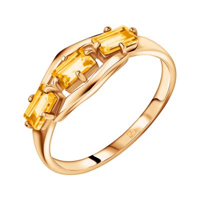 Лот: 23822731. Фото: 1. Золотое кольцо с кристаллами. Кольца, перстни