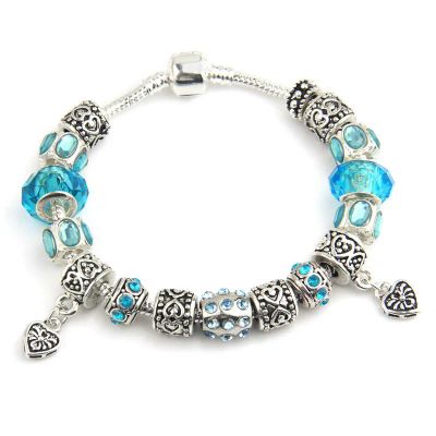 Лот: 3684526. Фото: 1. Женский браслет Pandora Blue Murano... Браслеты