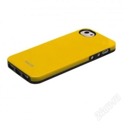 Лот: 2477527. Фото: 1. Накладка для iPhone 5 Face желтая. Чехлы, бамперы