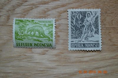 Лот: 5527856. Фото: 1. 2 марки Индонезии 1953г. и 1958г... Марки