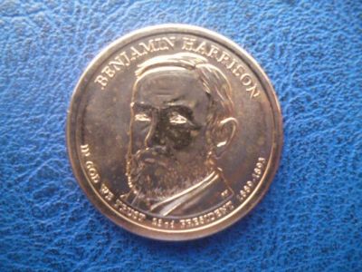 Лот: 11296627. Фото: 1. 1 доллар 2012 года Бенджамин Гаррисон... Америка