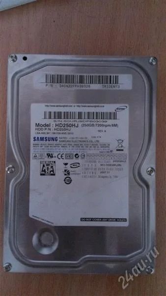 Лот: 2731206. Фото: 1. 250Gb SATA-II Samsung HD250HJ. Жёсткие диски (HDD)