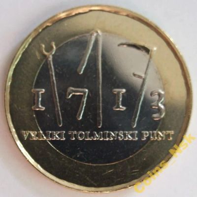 Лот: 4811152. Фото: 1. Словения. 3 евро. Толминский бунт... Европа