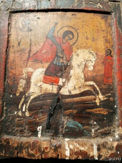 Лот: 16474510. Фото: 1. икона Георгий Победоносец,двойной... Предметы интерьера и быта