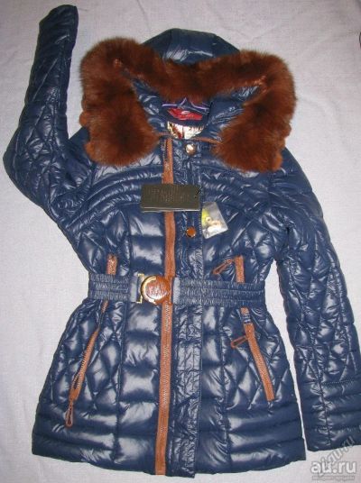 Лот: 15234714. Фото: 1. пуховик куртка новый синий, мех... Другое (женская одежда)