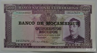 Лот: 13009320. Фото: 1. R Мозамбик 500 эскудо 1967, UNC. Африка