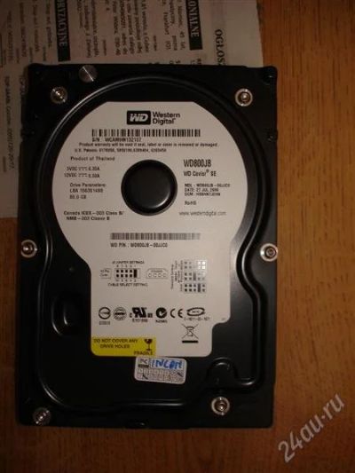 Лот: 2317431. Фото: 1. WD CAVIAR SE 80GB / WD800JB-00JJC0... Жёсткие диски (HDD)