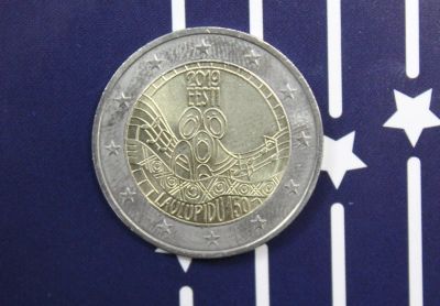 Лот: 18936663. Фото: 1. Эстония 2 евро 2019 год 150 лет... Европа