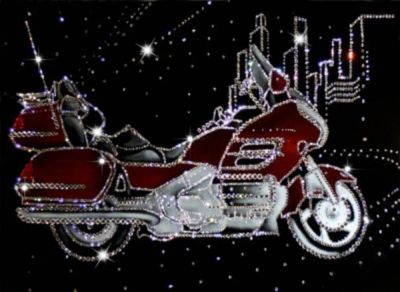 Лот: 21290834. Фото: 1. Картина Мотоцикл с кристаллами... Другое (сувениры, подарки)