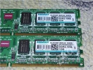 Лот: 357399. Фото: 1. DDR-II 2Gb (2*1Gb) Kingmax PC2-8500. Оперативная память