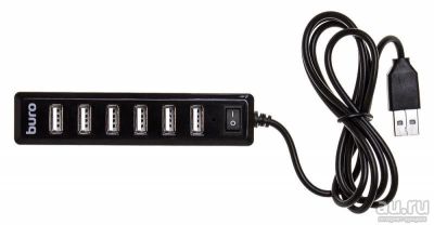 Лот: 15834254. Фото: 1. Разветвитель USB 2.0 Buro BU-HUB7-1... USB хабы