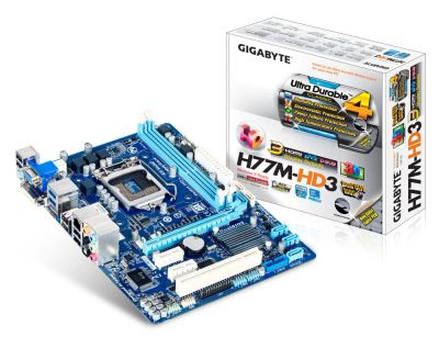 Лот: 10970797. Фото: 1. Gigabyte GA-H77M-HD3. Материнские платы