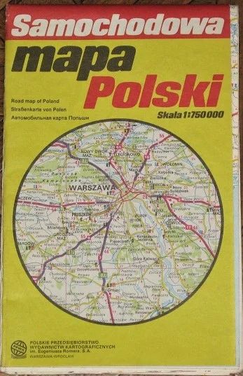 Лот: 8914223. Фото: 1. Автомобильная карта Польши 1993... Карты и путеводители