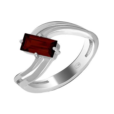 Лот: 23794434. Фото: 1. Серебряное кольцо с гранатом и... Кольца, перстни