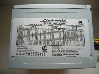 Лот: 5413423. Фото: 1. Блок питания Linkworld 350W 24... Корпуса, блоки питания