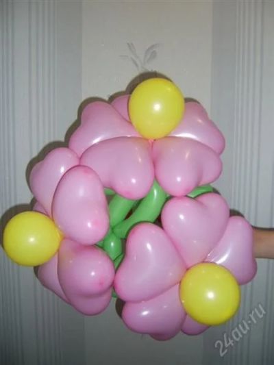 Лот: 1170647. Фото: 1. Букетик (Сердечки - розовые) из... Воздушные шары