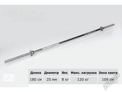Лот: 5878565. Фото: 1. гриф 180см. Другое (тяжелая атлетика)