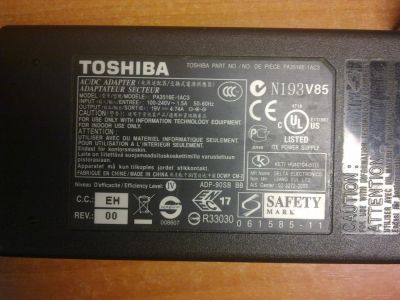 Лот: 9291136. Фото: 1. Блок питания для ноутбука Toshiba... Корпуса, блоки питания