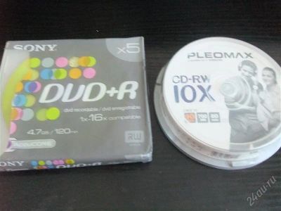 Лот: 2704724. Фото: 1. Чистые диски CD RW, DVD R. CD, DVD, BluRay