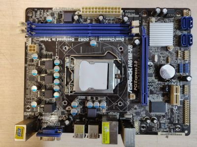 Лот: 18012879. Фото: 1. Мат. плата ASRock H61M-VS(1155... Материнские платы